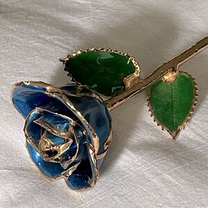 STEVEN SINGER Sapphire Sparkle 24kt gold dipped Forever Rose 12VGT-SAPPHIRE Sept